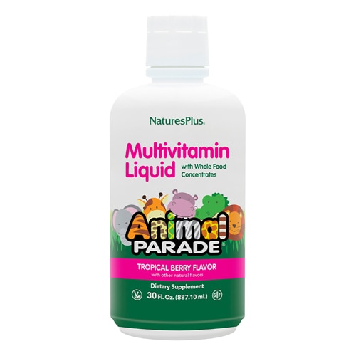 NaturesPlus Animal Parade Children's Liquid Multivitamin Tropical Berry