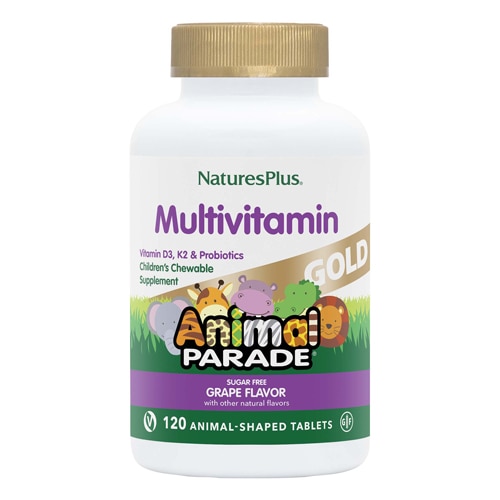 NaturesPlus Animal Parade Gold Children's Chewable Multivitamin Grape