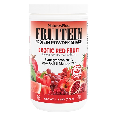 NaturesPlus Fruitein High Protein Vegetarian Energy Shake Exotic Red Fruit