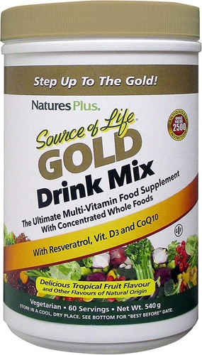 NaturesPlus Source of Life Gold Drink Mix Tropical Fruit