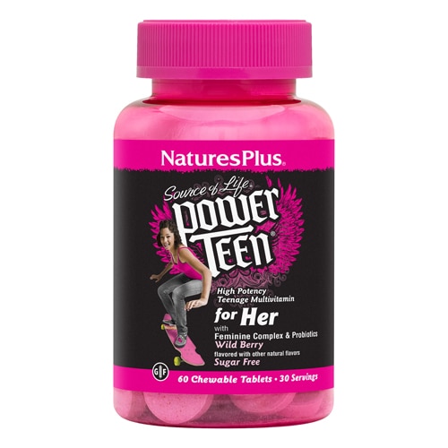 NaturesPlus Source of Life® Power Teen® for Her Chewable Multi-Vitamin Wild Berry
