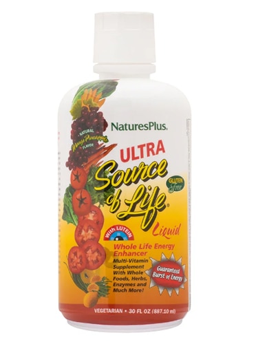 NaturesPlus Ultra Source of Life Liquid Multi-Vitamin Supplement Gluten Free Mango Pineapple