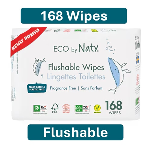 Naty Moist Wipes Flushable Plastic-Free Fragrance Free