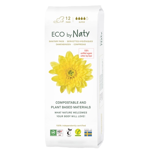 Naty Sanitary Pads Compostable Super Absorbency - 12 Pads - Super