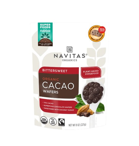 Navitas Organics Organic Cacao Wafers Bittersweet