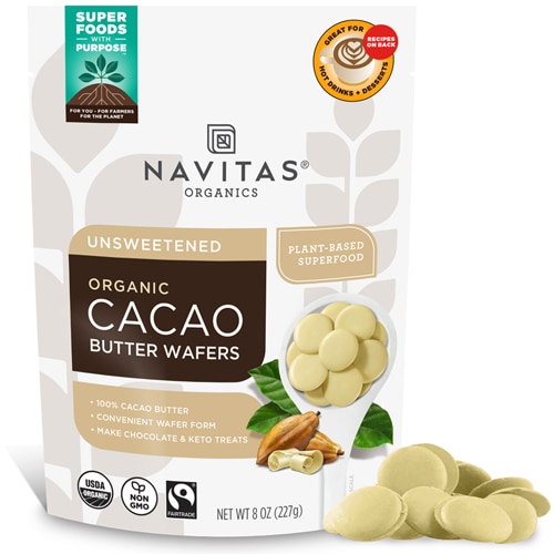 Navitas Organics Organic Unsweetened Cacao Butter Wafers