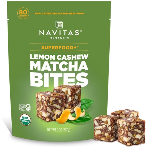 Navitas Organics Superfood+ Bites Lemon Cashew Matcha