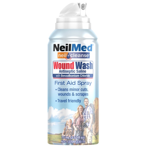 NeilMed NeilCleanse Wound Wash Antiseptic Saline First Aid Spray