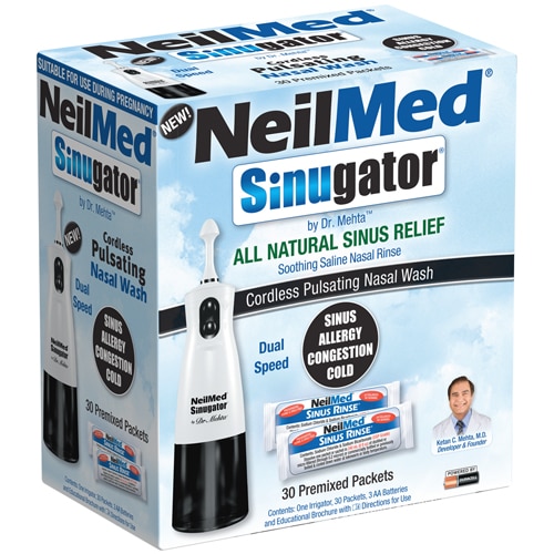 NeilMed Sinugator Cordless Pulsating Nasal Wash Kit