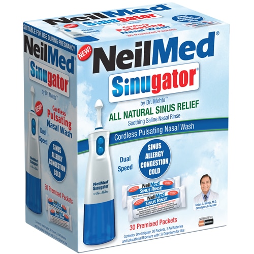 NeilMed Sinugator Cordless Pulsating Nasal Wash Kit - Blue