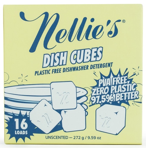 Nellie's Dishwasher Detergent Cubes Plastic Free Unscented