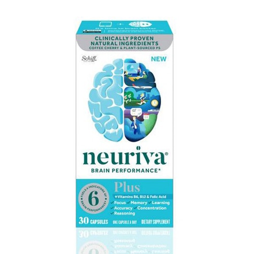 Neuriva Plus Capsules Natural Brain Performance Supplement Vitamin B6 & B12