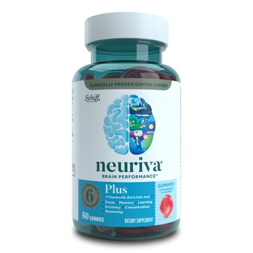 Neuriva Plus Gummies Brain Performance Supplement Gluten Free Vegetarian Strawberry