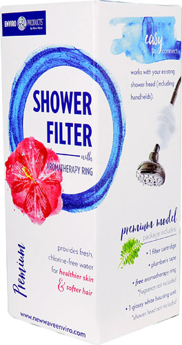 New Wave Enviro Premium Shower Filter Gloss White Finish