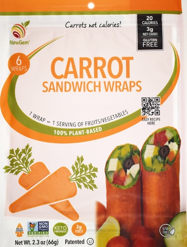 NewGem Foods Gluten Free Carrot Wraps