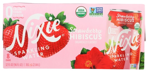 Nixie Sparkling Water Organic Sparkling Water Strawberry Hibiscus