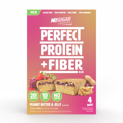 No Sugar Company Perfect Protein + Fiber Bar Peanut Butter & Jelly