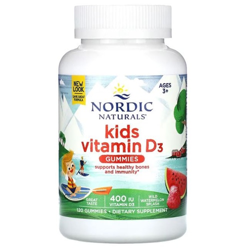 Nordic Naturals Vitamin D3 Kids Gummies Ages 3+ Wild Watermelon Splash