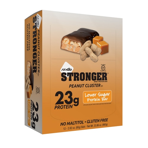 NuGo Nutrition NuGo Stronger Protein Bars Peanut Cluster