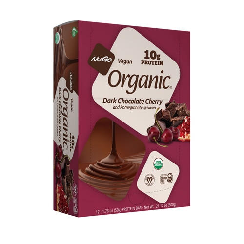 NuGo Nutrition NuGo Vegan Organic Bars Dark Chocolate Cherry And Pomegranate