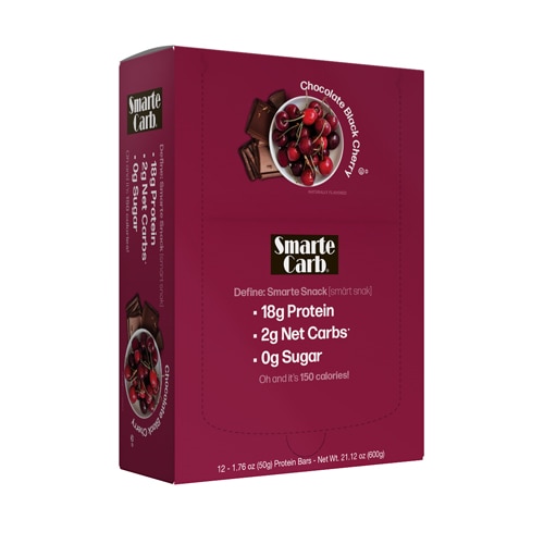 NuGo Nutrition Smarte Carb Sugar Free Protein Bar Chocolate Black Cherry