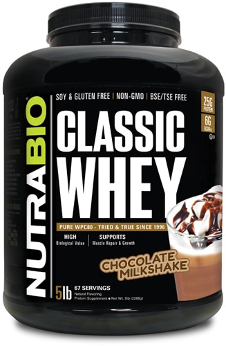 NutraBio Classic Whey Protein Chocolate Milkshake