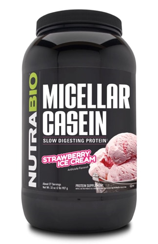 NutraBio Micellar Casein Strawberry Ice Cream