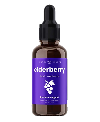 NutraChamps Organic Elderberry Liquid Drops Sambucus Immune Support