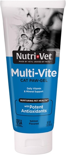 Nutri-Vet Multi-Vite Cat Paw-Gel Daily Vitamin & Mineral Support Salmon