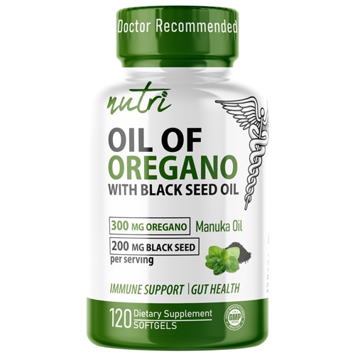 Nutri Oil of Oregano with Black Seed Oil for Immune Support and Gut Health