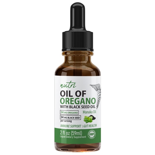 Nutri Oil of Oregano with Black Seed Oil for Immune Support and Gut Health