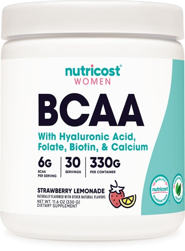 Nutricost Women BCAA with Vitamin D3 Folate Biotin & Calcium Strawberry Lemonade