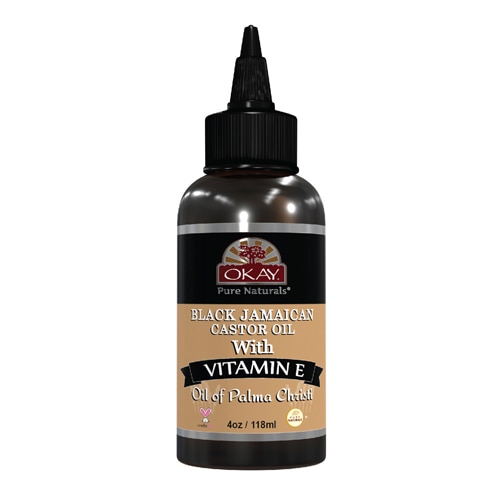 OKAY Pure Naturals Black Jamaican Castor Oil with Vitamin E & Panthenol