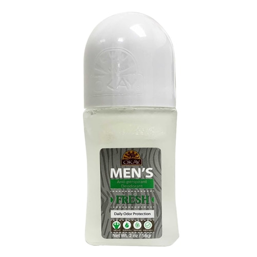 OKAY Pure Naturals Men's Anti-Perspirant Deodorant Roll On - Fresh Scent