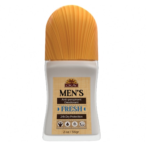 OKAY Pure Naturals Men's Anti-Perspirant Deodorant Roll On - Wood Scent