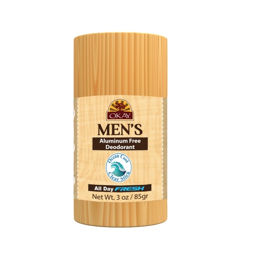 OKAY Pure Naturals Men's Deodorant Clear Stick - Wood Scent