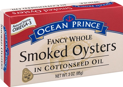 Ocean Prince Fancy Whole Smoked Oysters In Cottonseed Oil