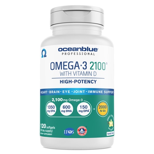 OceanBlue Professional Omega-3 2100 with Vitamin D Natural Vanilla