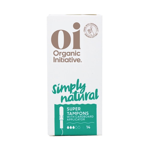 Oi Organic Initiative Organic Cotton Tampons with Cardboard Applicator Super