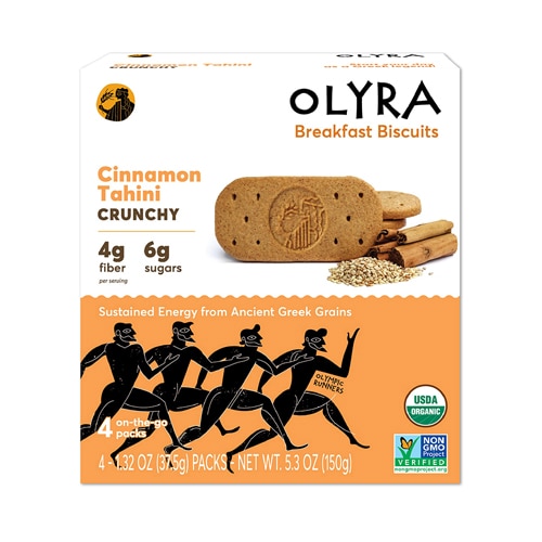 Olyra Organic Breakfast Biscuits Olympic Runners Cinnamon Tahini