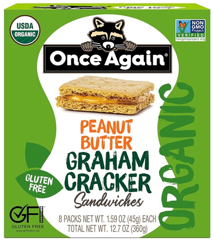 Once Again Graham Cracker Sandwiches Organic Gluten Free Peanut Butter