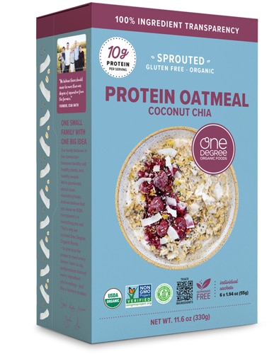 One Degree Organic Foods Organic Protein Oatmeal Coconut Chia