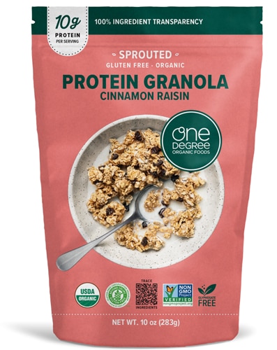 One Degree Organic Foods Organic Sprouted Protein Granola Cinnamon Raisin