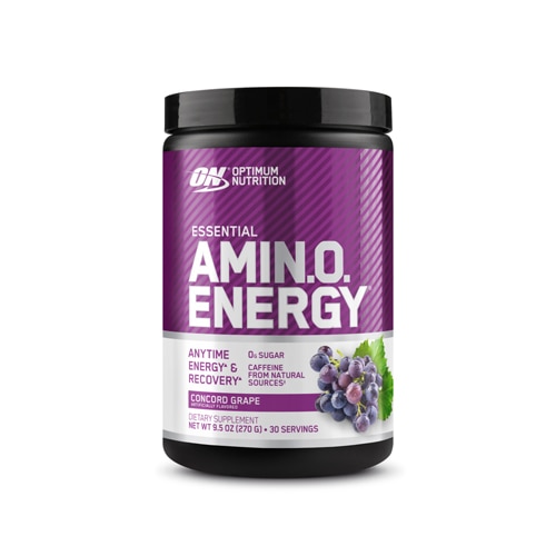 Optimum Nutrition Essential Amin.o. Energy Powder Anytime Energy and Recovery Concord Grape