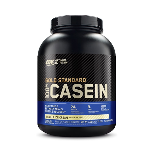 Optimum Nutrition Gold Standard 100% Casein Nighttime & Between Meals Muscle Recovery Creamy Vanilla