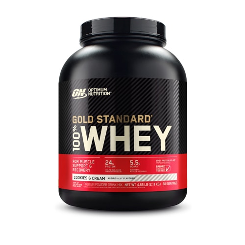 Optimum Nutrition Gold Standard 100% Whey Protein Powder For Muscle Support and Recovery Cookies & Cream