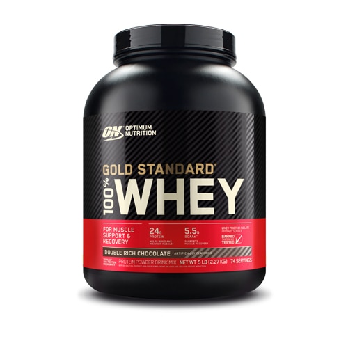 Optimum Nutrition Gold Standard 100% Whey Protein Powder For Muscle Support and Recovery Double Rich Chocolate