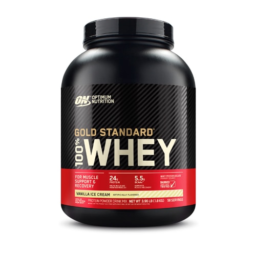 Optimum Nutrition Gold Standard 100% Whey Protein Powder For Muscle Support and Recovery Vanilla Ice Cream