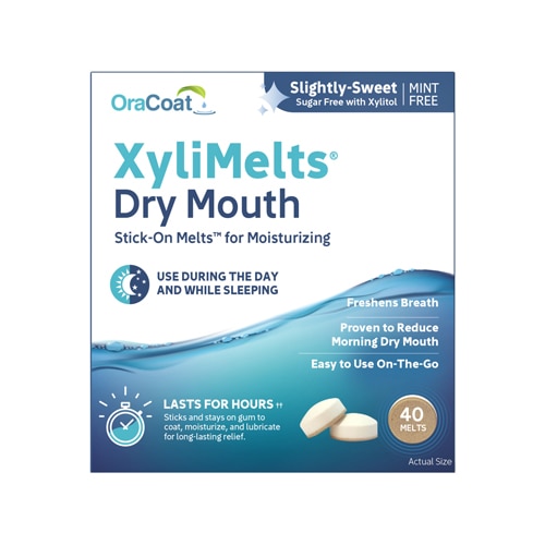 OraCoat Xylimelts Dry Mouth Stick-On-Melts Slightly Sweet