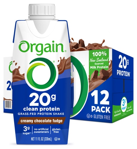 Orgain 20g Grass Fed Clean Protein Grass-Fed Shake Creamy Chocolate Fudge